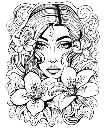 tiger lily coloring page