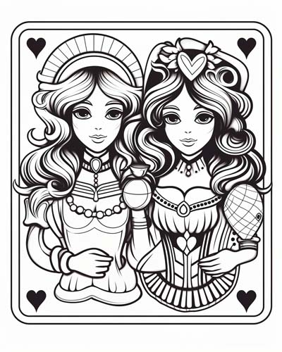 Red and White Queen coloring pages