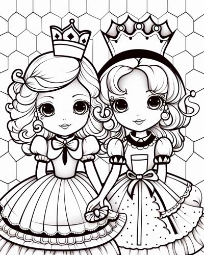 Red and White Queen coloring pages