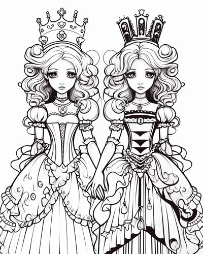 Red and White Queen coloring pages