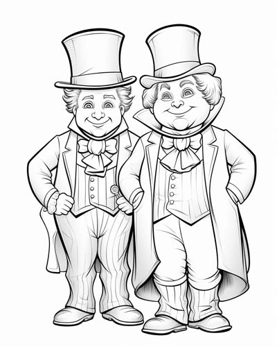 tweedledee and tweedledum coloring page