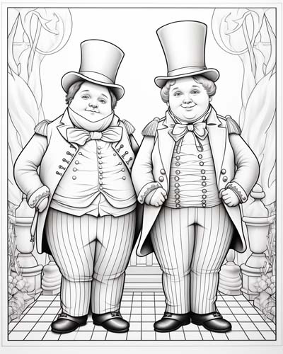 tweedledee and tweedledum coloring page