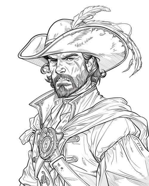 coloring page of Hernán Cortés