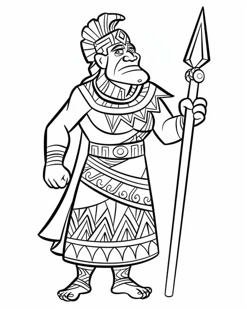cartoon Montezuma II coloring page
