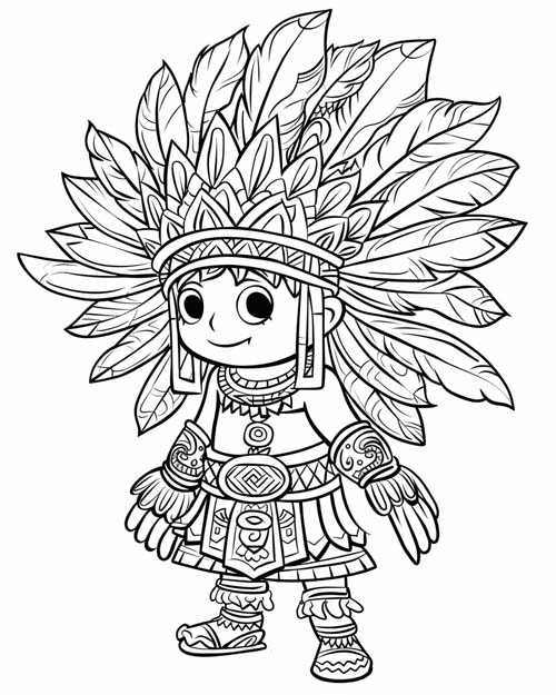 young Montezuma II coloring page