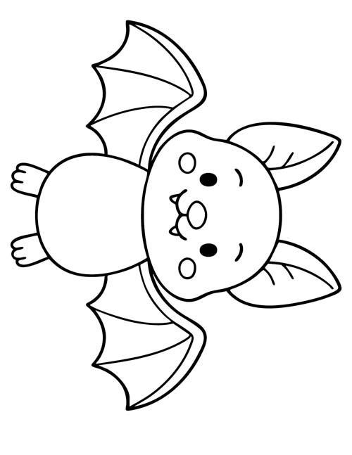 simple simple coloring page of a bat