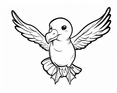albatross flying coloring page