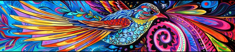 brightly colored art of a bird