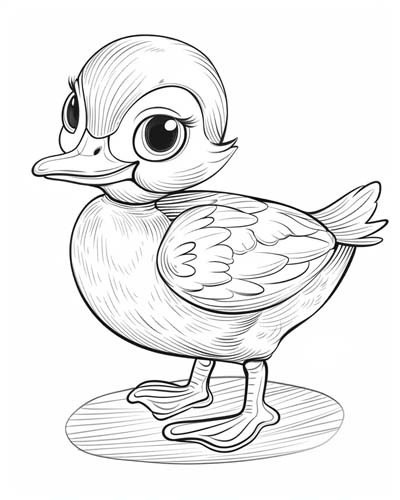 coloring page of a duckling