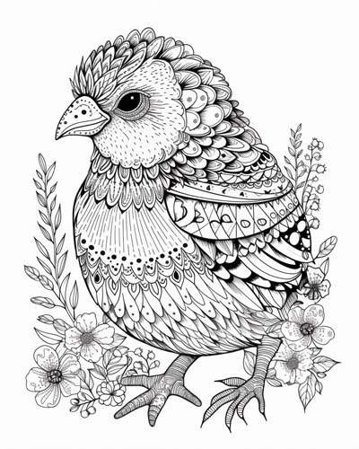 adult coloring pages with a bird theme