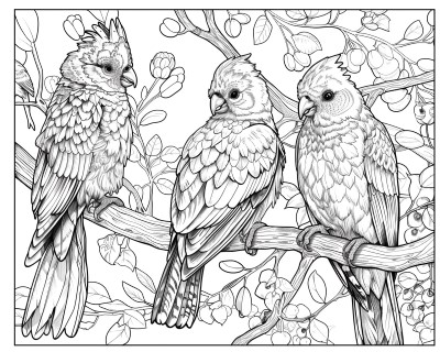 adult coloring pages with a bird theme