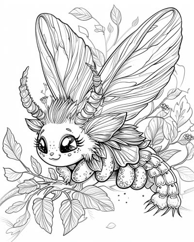 magical butterfly coloring page