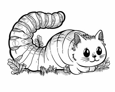 cat-erpillar coloring page