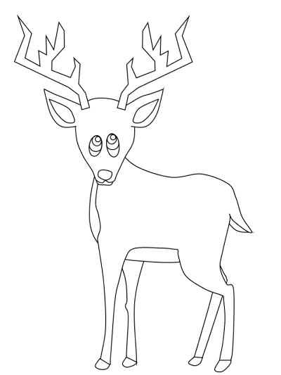 Hand drawn coloring page of a stag