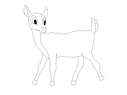 Hand drawn coloring page of a doe