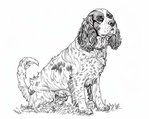 simple English Springer Spaniel coloring page