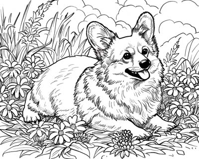 corgi coloring page