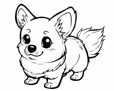 corgi coloring page