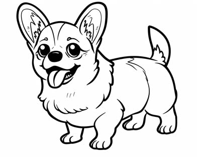 corgi coloring page