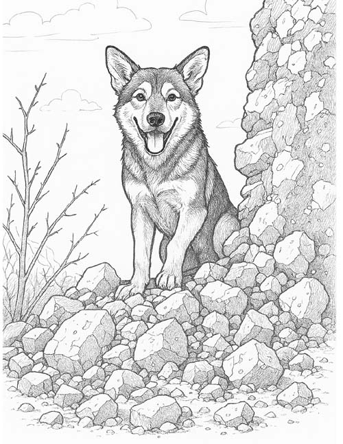 Chips, K9 hero, coloring page