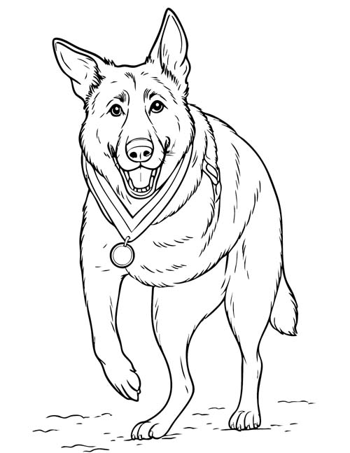 Lucca, K9 hero, coloring page