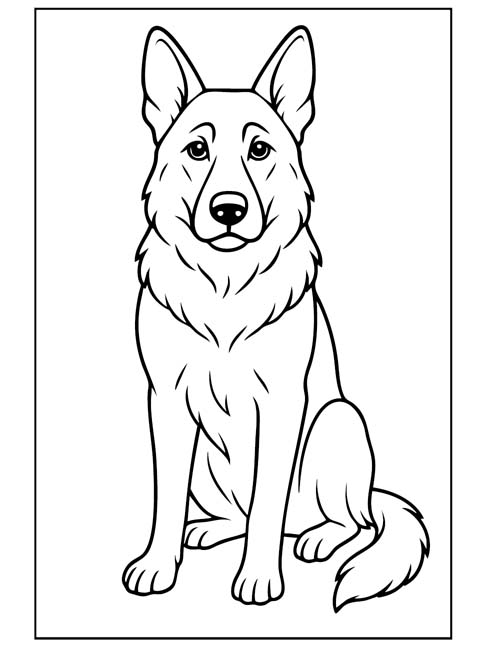 Lex, military dog coloring page