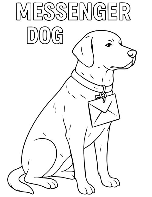 messenger dog coloring page