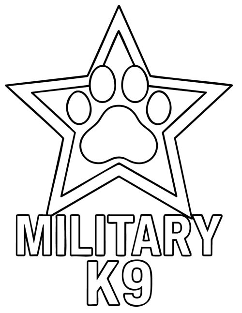 military working dog coloring page
