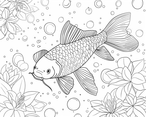 carp coloring page