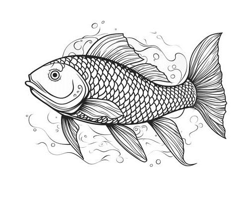 carp coloring page