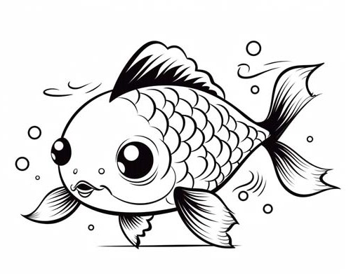 coloring page of a carp