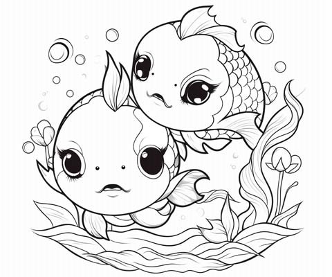 coloring page of a carp