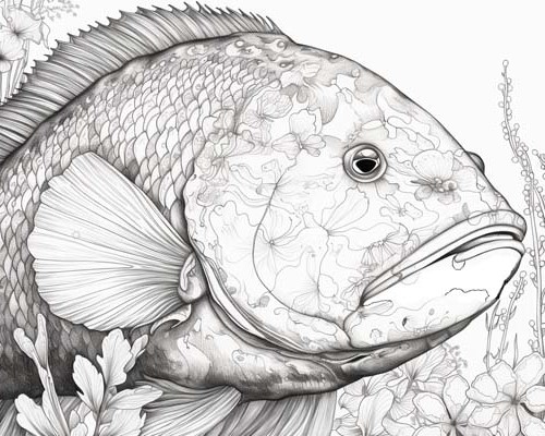 Grouper coloring page