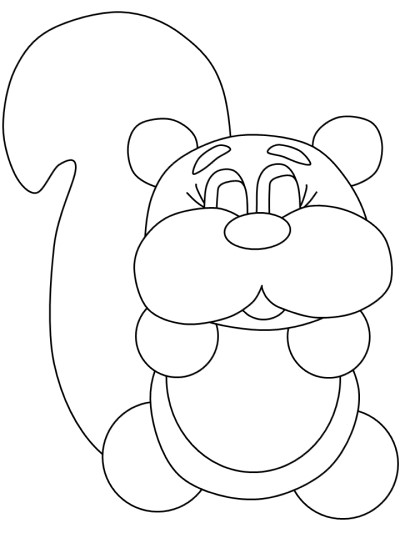 cute squirrel coloring page