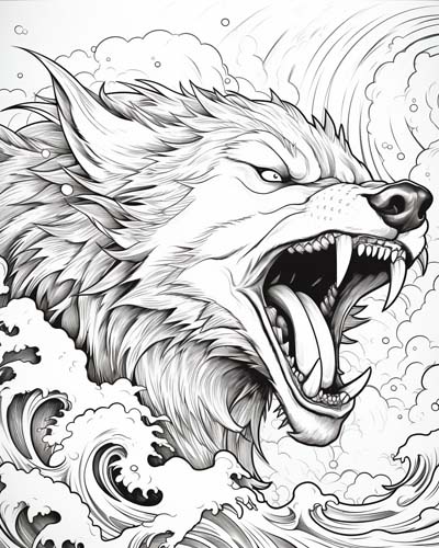 dire wolf coloring page