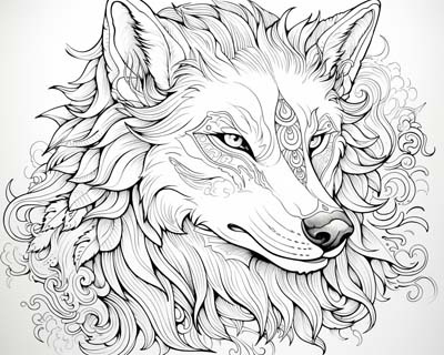 dire wolf coloring page