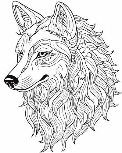 dire wolf coloring page