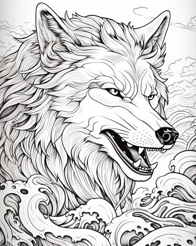 dire wolf coloring page