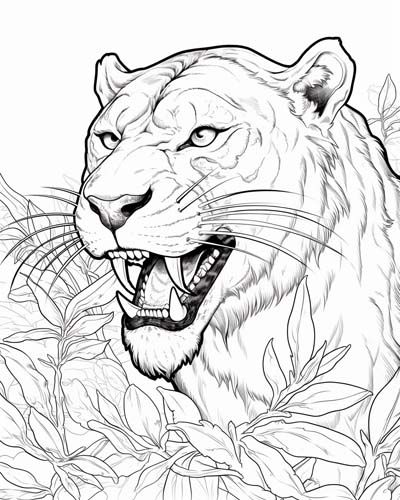 homotherium coloring page