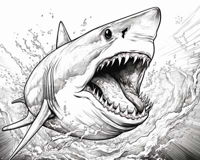 megalodon coloring page
