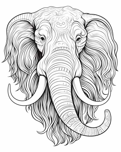 wooly mammoth coloring page