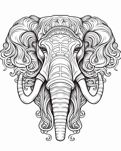 wooly mammoth coloring page