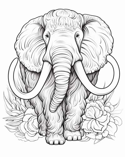 wooly mammoth coloring page