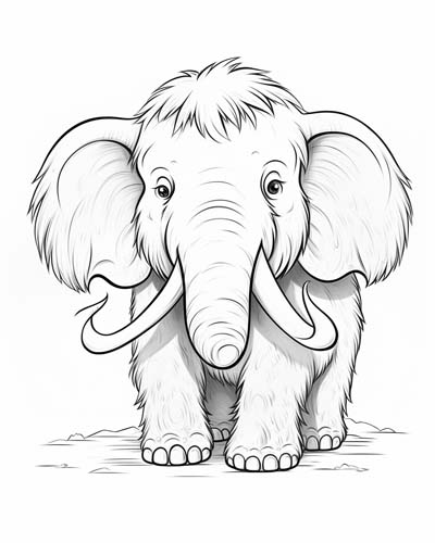 wooly mammoth coloring page