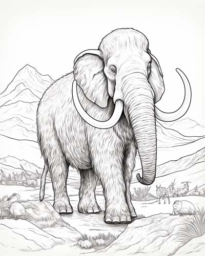 wooly mammoth coloring page
