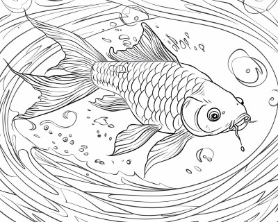 koi fish coloring page