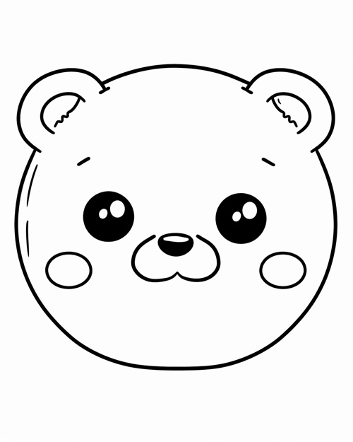 coloring page of a teddy bear face