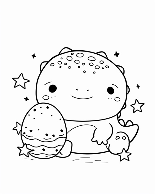coloring page of a dinosaur plushy