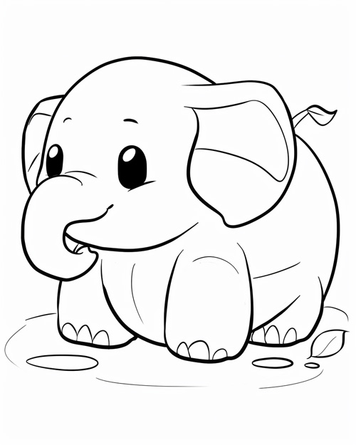 coloring page of a elephant plushy