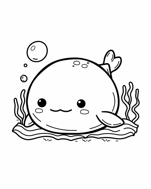 coloring page of a fish plushy